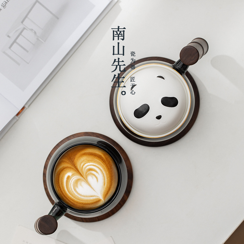 Cốc trà gấu trúc cốc nước tách trà cốc pha trà gốm sứ sáng tạo cốc nước cá nhân quà tặng sinh nhật nam nữ