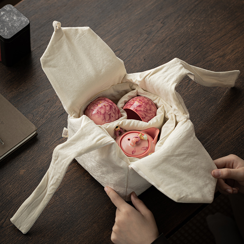 Túi đựng trà túi trà dành cho bộ trà cắm trại ngoài trời, túi đựng chống va chạm thủ công di động để sử dụng tại nhà.