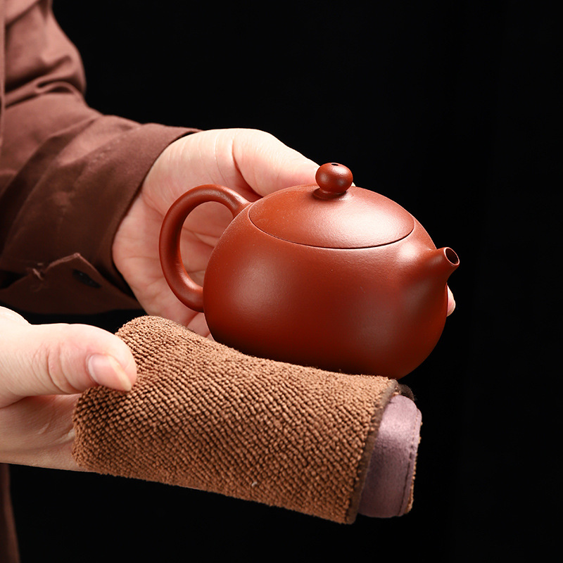 Khăn trà sơn màu cotton lanh Khăn trà đệm trà dày thấm nước bàn trà bàn trà khăn lau phụ kiện bàn trà Zen