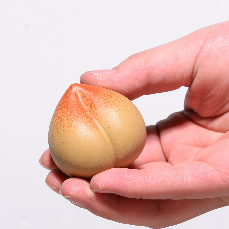 Nghi Hưng Tử Sa Trà vật nuôi đào phần bùn thủ công đào Trường Thọ Bộ trà điêu khắc Khay trà đồ trang trí bàn tay văn hóa Quà Tặng