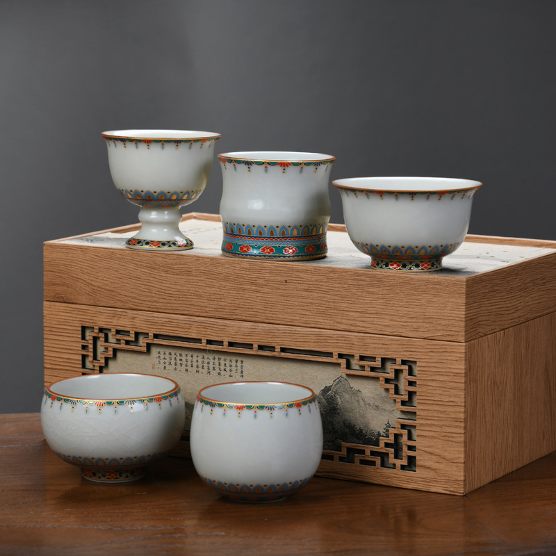 Chén trà lò nung văn hóa và sáng tạo Đôn Hoàng, cốc chủ nhân chuyên dụng cá nhân, hộp quà nữ gốm sứ, cốc trà