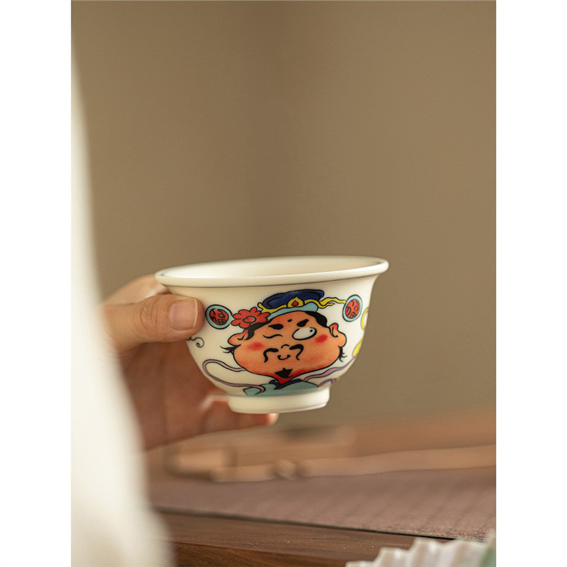 Cốc áp lực thủy triều quốc gia Fu Lu Shou Xi Cai cốc trà gốm sứ cốc chủ nhân cốc đơn tách trà cốc trà cao cấp chuyên dụng cá nhân