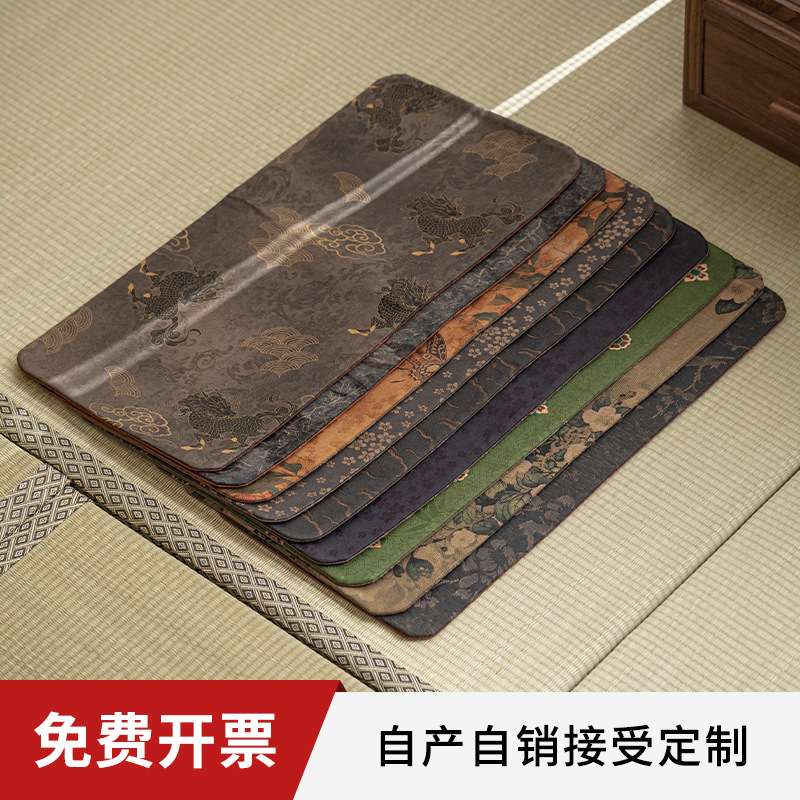 Chất liệu cũ Tấm trà sợi mây thơm Tấm lót trà tằm hai mặt vải sang trọng cách nhiệt Trà đạo bàn cổ điển Nhật Bản