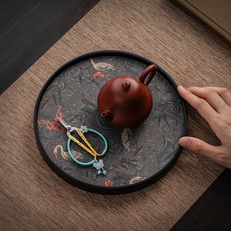 Đế lót tách trà nhanh khô thấm nước đế đựng trà mới phong cách Trung Quốc nhẹ nhàng sang trọng phụ kiện trà đạo gốm sứ đế cách nhiệt