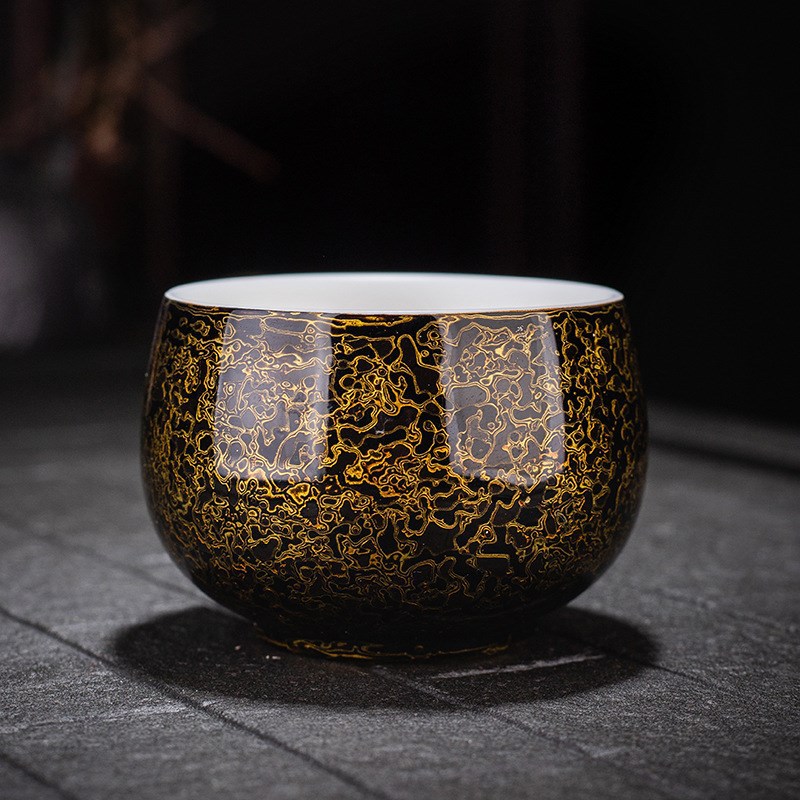 Cốc sơn mài sứ trắng Dehua, bộ trà cao cấp, cốc chủ, cốc đơn, cốc đôi, cốc trà ngọc mỡ cừu, đồ sơn mài gradient