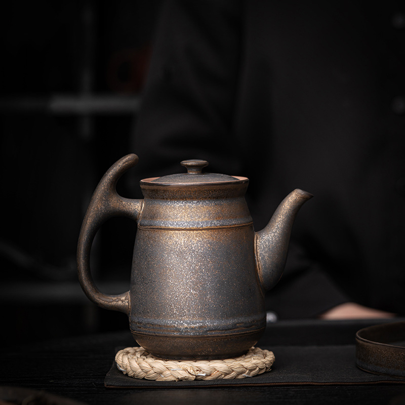 Ấm trà cổ điển ấm trà gốm sứ gia dụng dung tích lớn ấm trà lớn ấm trà hoa dùng cho nhà hàng ấm trà bộ ấm bán buôn