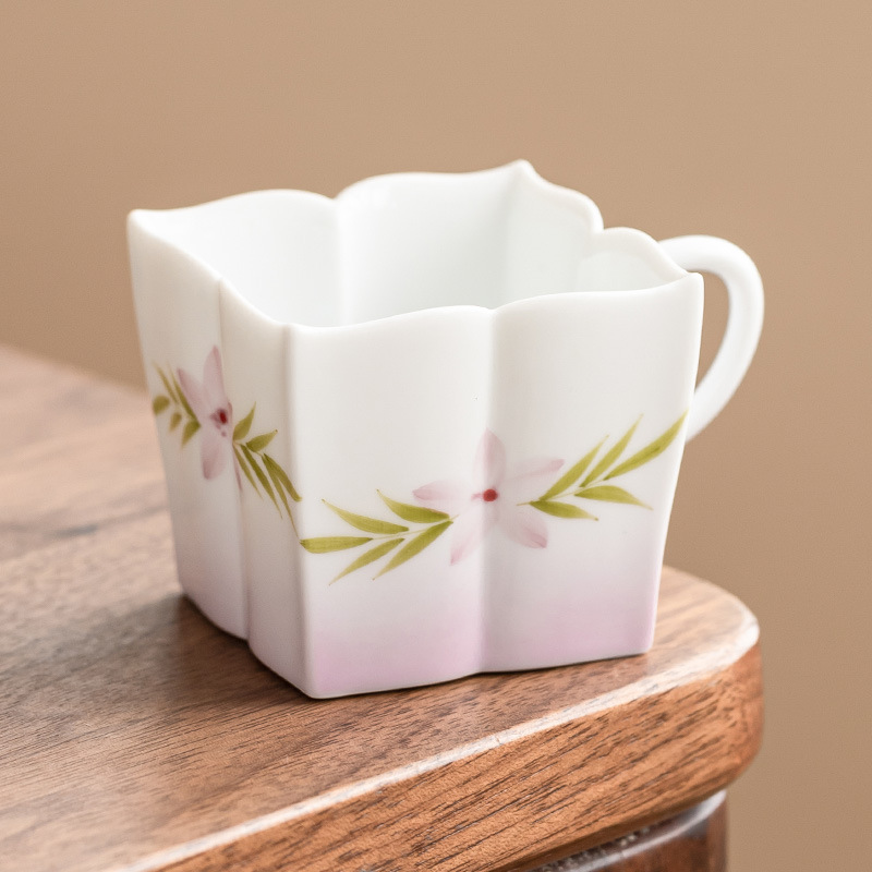 Vẽ tay gradient màu tím cô đặc tách cà phê gốm sứ bộ trà uống nước cốc latte cốc giấc mơ khóa mặt vuông cốc sen