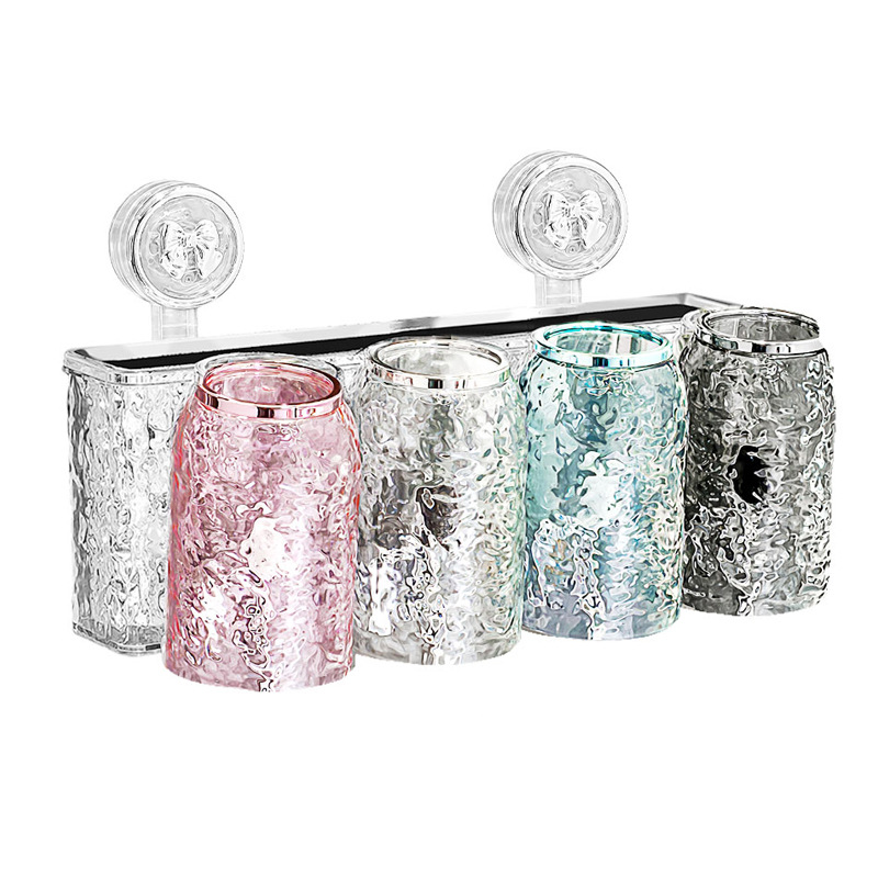 Cốc hút, giá để bàn chải đánh răng, cốc nước súc miệng không đục lỗ, cốc đựng bàn chải đánh răng treo tường nhà vệ sinh gia đình, giá đựng kem đánh răng