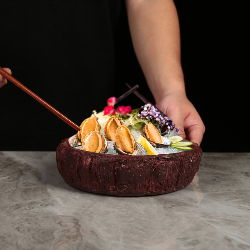 Món ăn nghệ thuật Nhật Bản, sushi hải sản, sashimi, bộ đồ ăn khách sạn, bộ đồ ăn khắc cá đặc biệt sáng tạo, bộ đồ ăn đá khô