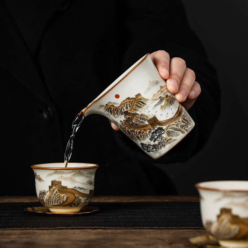 Cốc miệng đại bàng Ruyao Great Wall Cốc biển trà cao cấp mẫu mới 2025 cốc trà đồng nhất tách trà phụ kiện bộ trà