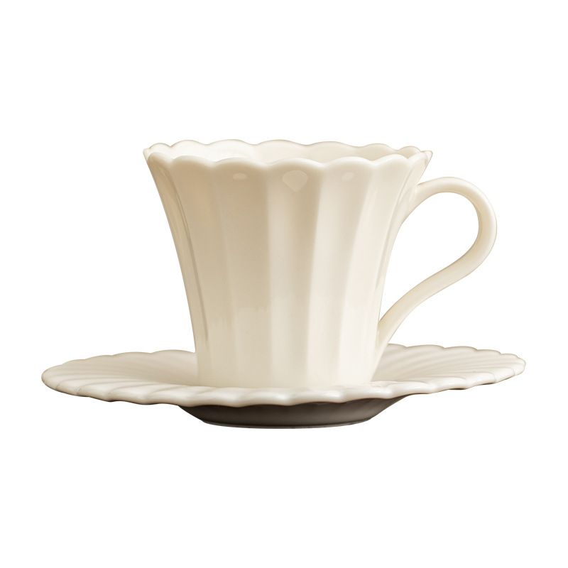 Bộ cốc và đĩa cà phê hoa trường thọ cốc nước gia đình có đĩa cốc văn phòng cho nữ cốc gốm sứ giá trị cao cốc sữa