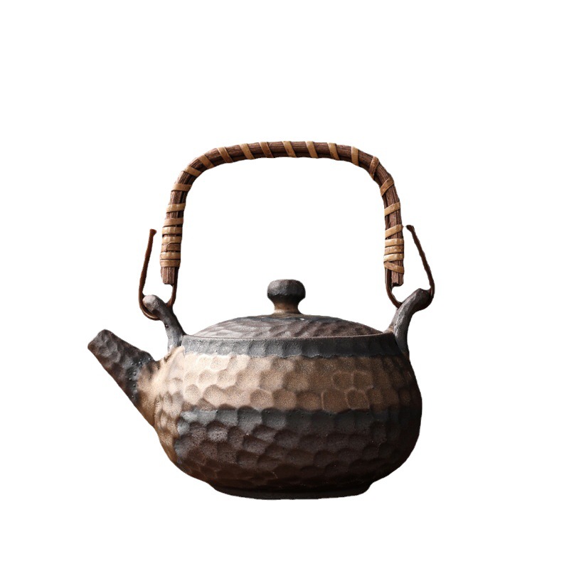 Bộ trà Kung Fu gốm thô kiểu Nhật Bộ trà nhỏ Khay trà đơn giản 2 người 1 ấm 2 cốc