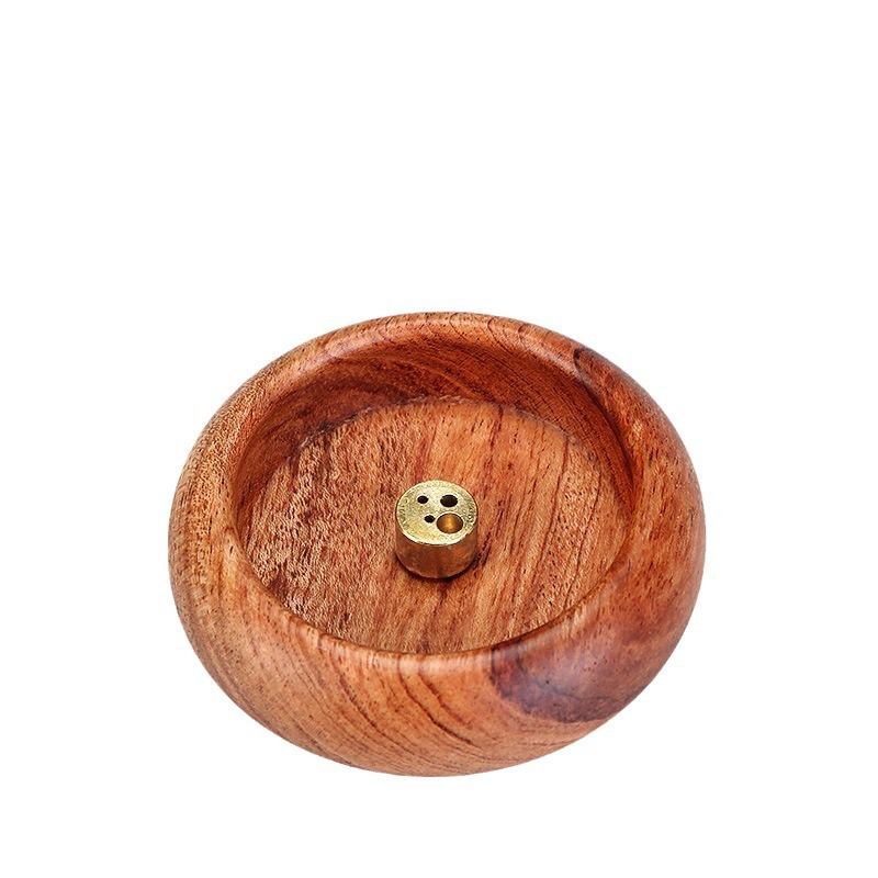 Gỗ mun 4 lỗ bát đĩa mini cắm hương gỗ du lịch ghế hương trong nhà trầm hương gỗ đàn hương xốp bán buôn