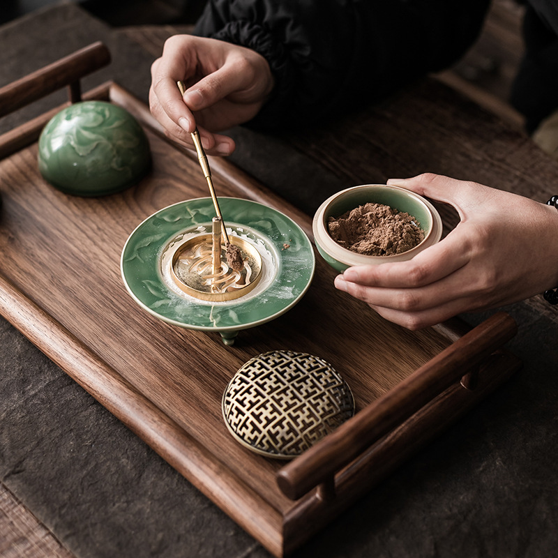 Bộ Ấn Hương, lư hương gốm, lư xông hương, bột trầm hương, dụng cụ ấn, mở rộng giới thiệu, Bộ Ấn Hương, quà tặng