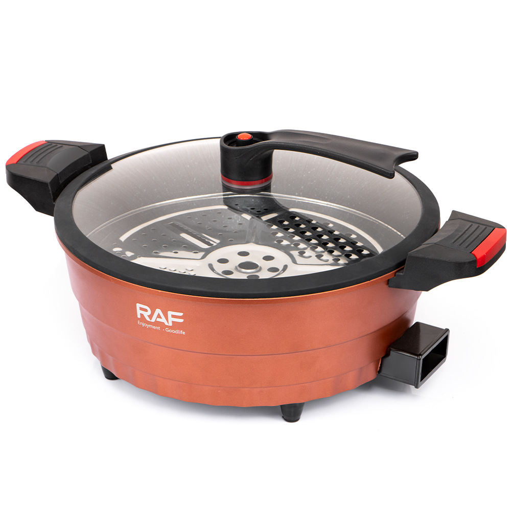 RAF bán chạy xuyên biên giới gia dụng đa chức năng nồi chiên điện đơn giản 8L nồi lẩu điện nấu mì tích hợp nồi nấu điện