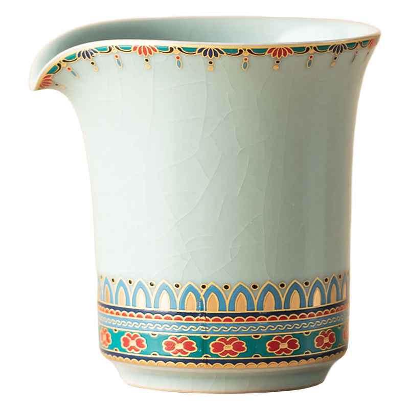 Dunhuang Baoxianghua Ru Kiln Road Cup Dụng cụ pha trà gốm sứ gia dụng Dụng cụ pha trà Haifen có thể nâng cao phụ kiện bộ trà Kung Fu Cốc công cộng