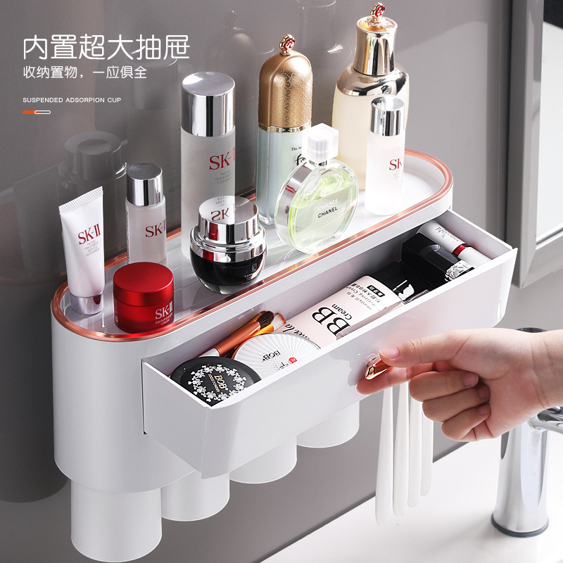 Giá để bàn chải đánh răng, loại treo tường, cốc nước súc miệng không đục lỗ, bộ treo tường, dụng cụ nha khoa, hộp đựng Thùng răng, loại treo tường