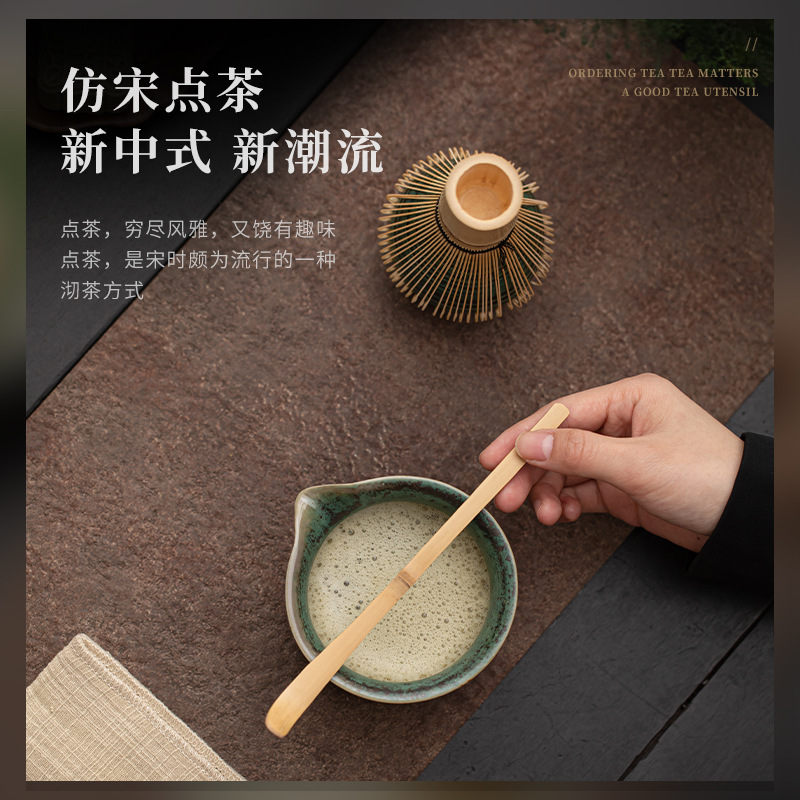 Bộ Matcha truyền thống Nhật Bản Bộ đánh trứng Matcha Muỗng Matcha Bát Matcha Bộ nghi lễ Matcha thủ công Baibenli