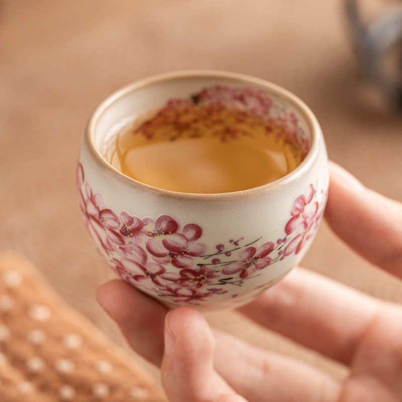 Cốc làm tròn hoa lê đông lạnh mỡ lợn, cốc khách nhỏ, bộ trà nữ, cốc chủ nhân, cốc nếm trà cao cấp Trung Quốc tinh tế