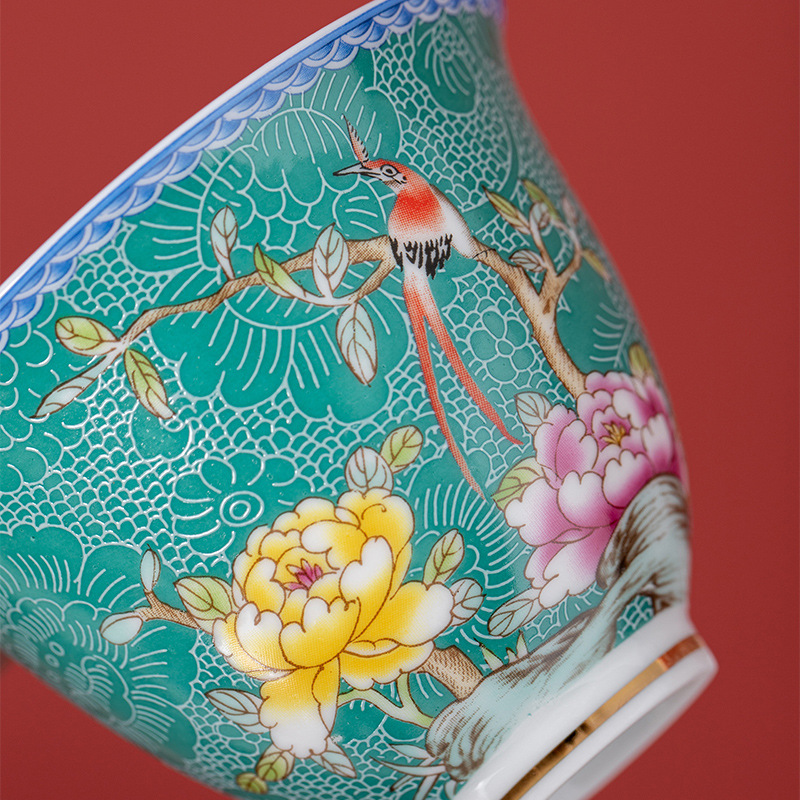 Bát có nắp sơn men gốm sứ, bát có nắp ba tài gia dụng cỡ lớn, bộ trà Kung Fu, bát pha trà, bán buôn bát trà