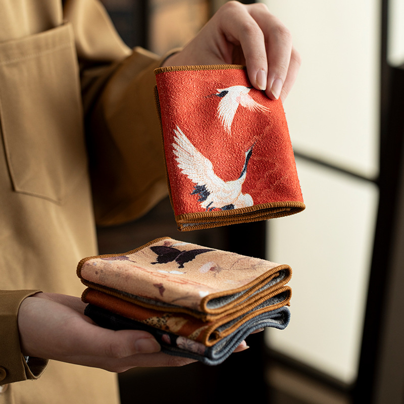 Vải khăn trà dày thấm nước cao cấp Trung Quốc nhỏ bàn trà khăn chuyên dụng khăn lau khăn nâng ấm phong cách Trung Quốc đệm phong cách Trung Quốc