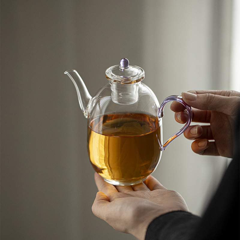 Ấm thủy tinh kiểu Song ấm pha trà nhiệt độ cao borosilicat ấm pha trà bếp gốm điện ấm thủy tinh