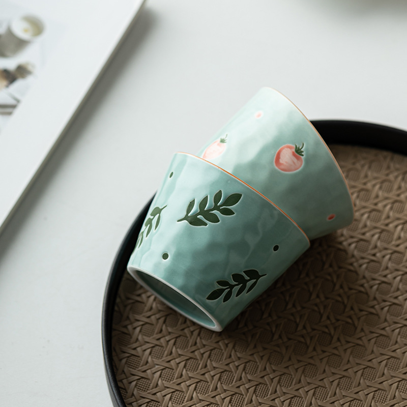 Cốc chủ nhân gốm vẽ tay Nhật Bản cốc cá nhân Trung Quốc sáng tạo cốc trà dung tích lớn cốc ăn sáng cốc bộ trà Kung Fu