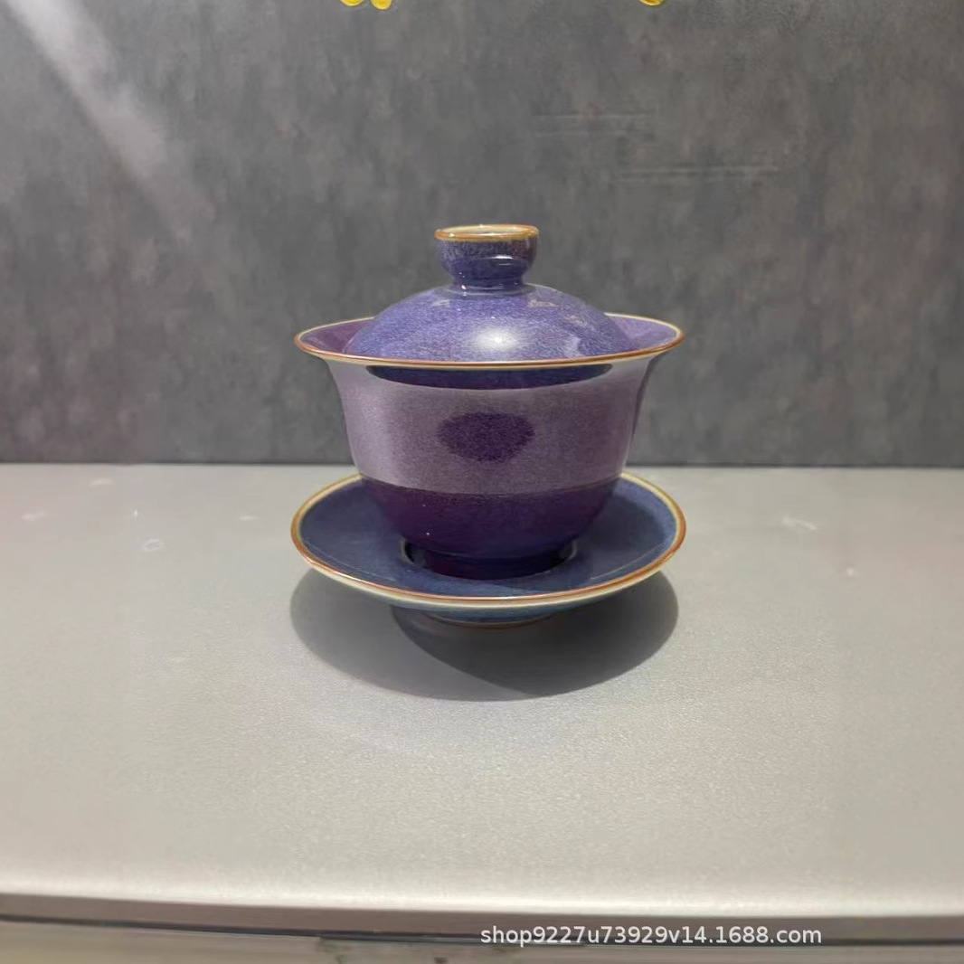 Bát có nắp gốm sứ, bát pha trà tam tài, cốc có nắp biến đổi lò cổ điển, bộ trà Kung Fu, cốc trà văn phòng gia đình cao cấp