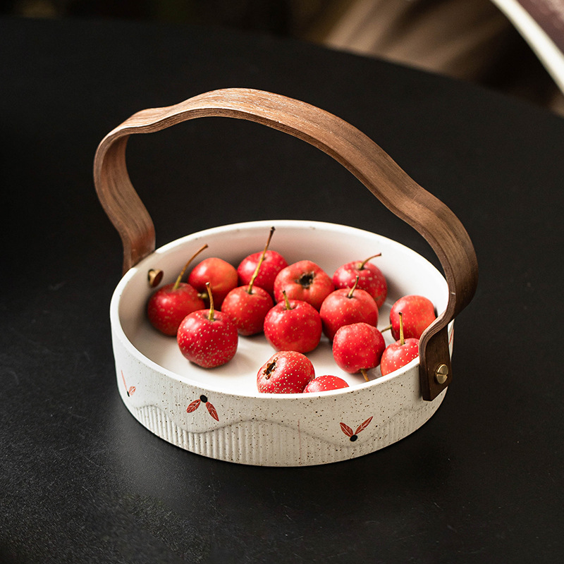 Đĩa trái cây hoa hướng dương được vẽ bằng bột, đĩa kẹo gốm, bàn trà, đĩa ăn vặt, giỏ trái cây trang trí sáng tạo gia dụng