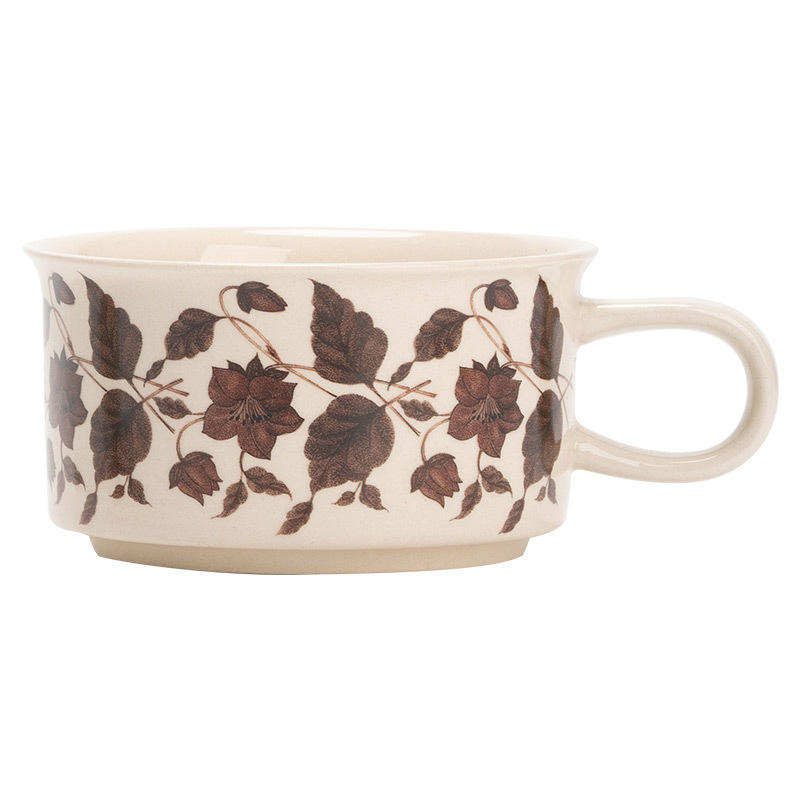 Cốc cà phê gốm sứ vẽ tay Thời Trung Cổ Bộ cốc và đĩa uống nước gia dụng tinh tế cao cấp Cốc Cốc Cốc Ăn Sáng có đĩa