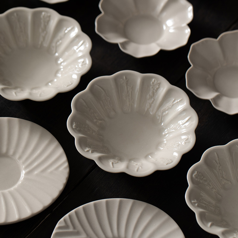 Lót cốc hoa hướng dương màu xám cỏ cây, lót cốc cách nhiệt kiểu Trung Quốc gốm sứ, lót cốc đựng trà chống bỏng, dụng cụ pha trà phối với dụng cụ pha trà lò Ru