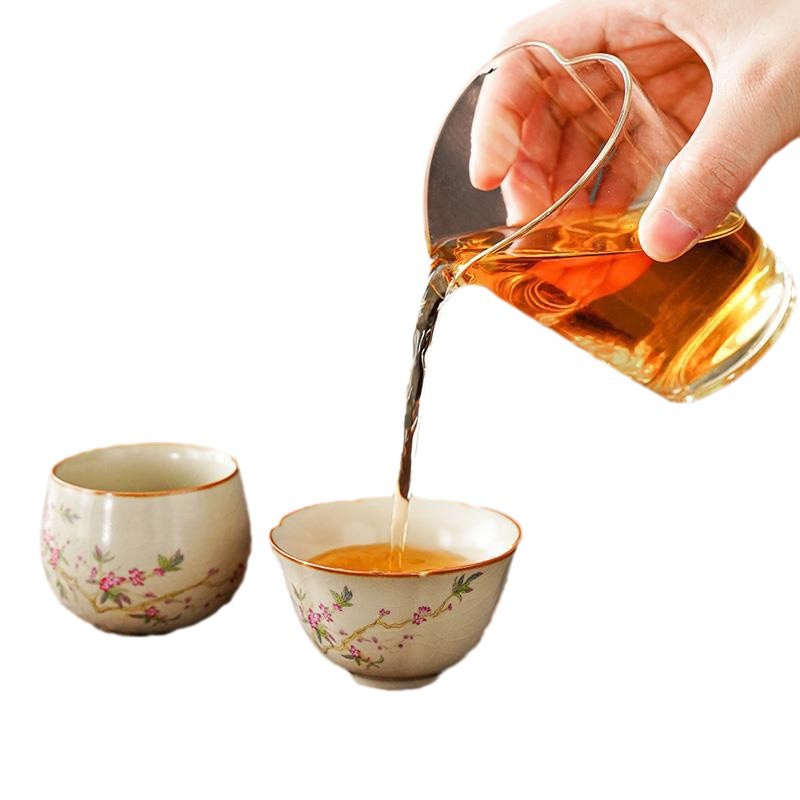 Cốc trà Ruyao màu be, cốc trà, cốc cao cấp, cốc chủ chuyên dụng cá nhân Trung Quốc, bộ trà gốm sứ Kung Fu
