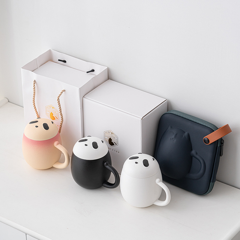 Ly trà Panda cốc thiết kế thích hợp cặp đôi gốm sứ dễ thương dành cho bé gái quà tặng sinh nhật