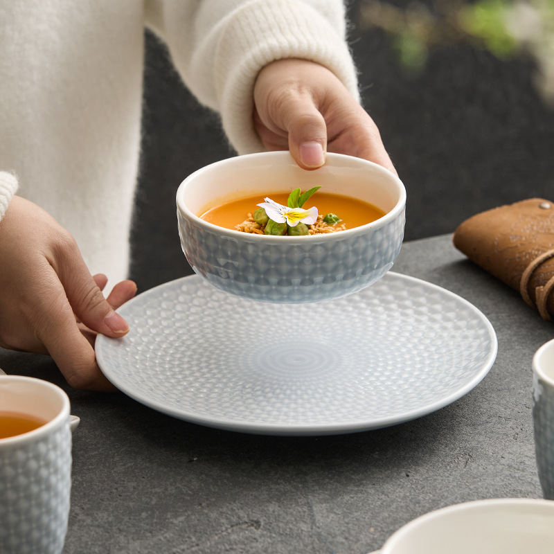 Bộ bát đĩa gốm sứ bốn mảnh, bộ bát đĩa dùng cho một người dùng trong gia đình, bộ đồ ăn khách sạn, bộ đồ ăn thương mại