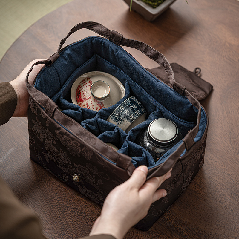Túi đựng đồ Bộ trà mẫu mới Túi đựng trà dày túi đựng trà Du Lịch Xách Tay Hộp Đựng Ấm trà túi đựng cốc trà Túi xách tay
