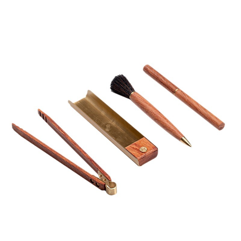 Bán buôn bộ bốn món trà, Bộ sáu quý ông, phụ kiện trà đạo, đồ trang trí nghệ thuật trà cao cấp gia dụng, thìa trà, bút trà