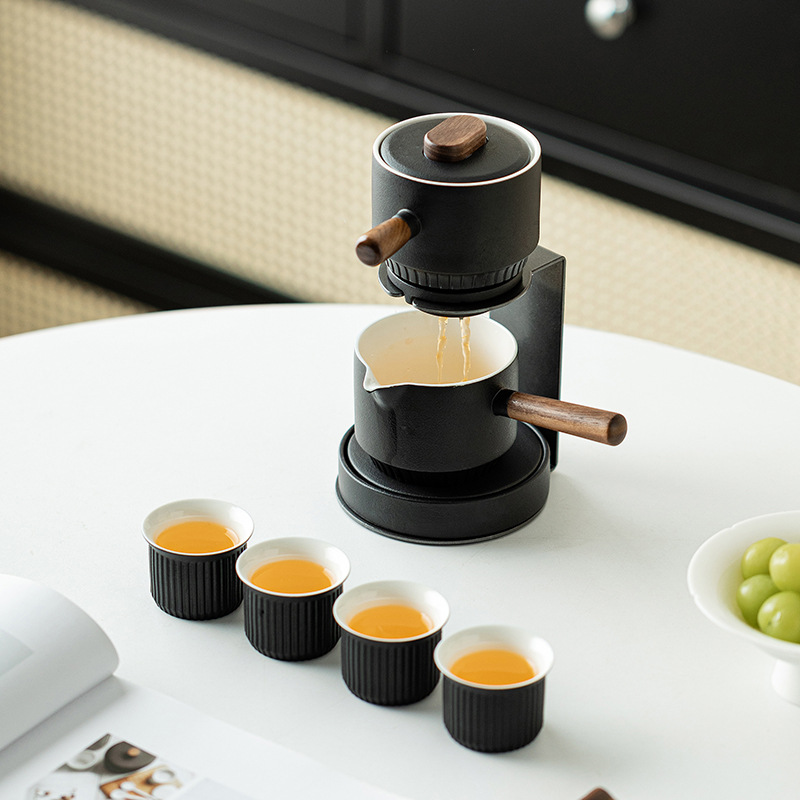 Bộ dụng cụ pha trà tự động Lexiang bộ dụng cụ pha trà lười dụng cụ pha trà ấm pha trà chống bỏng văn phòng gia dụng bộ hộp quà