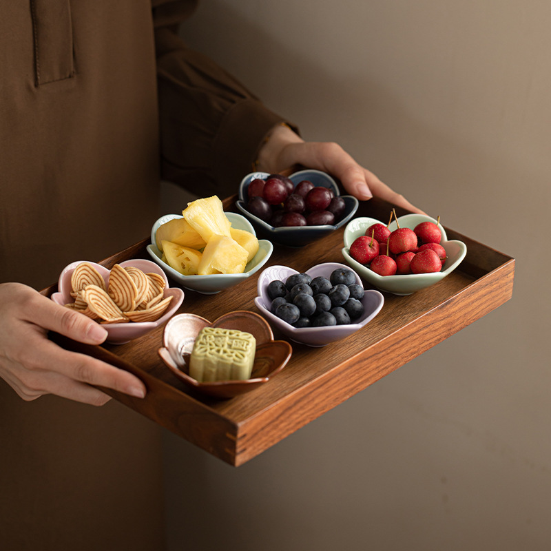 Đĩa giải khát nút thắt Trung Quốc Đĩa trái cây gốm sứ nhỏ Bàn cà phê Đồ ăn nhẹ Đĩa bánh ngọt Đĩa trái cây sấy khô Đĩa hạt Đĩa đồ ăn nhẹ