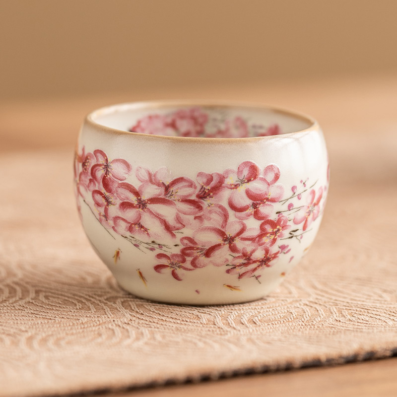 Cốc làm tròn hoa lê đông lạnh mỡ lợn, cốc khách nhỏ, bộ trà nữ, cốc chủ nhân, cốc nếm trà cao cấp Trung Quốc tinh tế