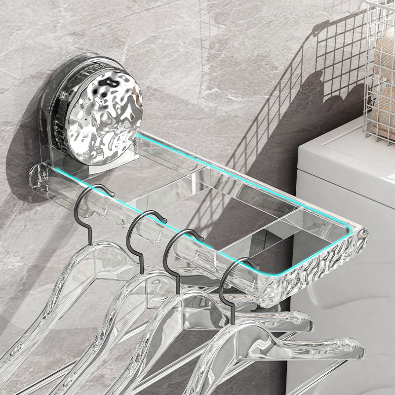 Móc treo treo cốc hút đựng đồ gia dụng móc có thể gấp gọn cho ban công không đục lỗ gia dụng