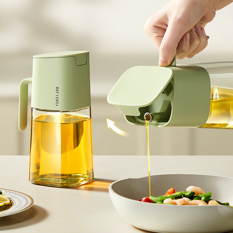 Bình đựng dầu thủy tinh tự động đóng mở chống rò rỉ không dính dầu gia dụng bình đựng dầu nhà bếp bình đựng dầu mè xì dầu dung tích lớn