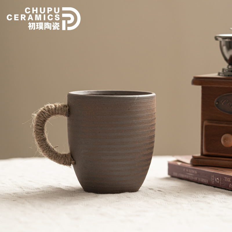 Cốc Mug tay cầm cổ điển sáng tạo Chupu cốc trà sứ Thiểu Số cốc cà phê văn phòng gốm thô thủ công kiểu Nhật