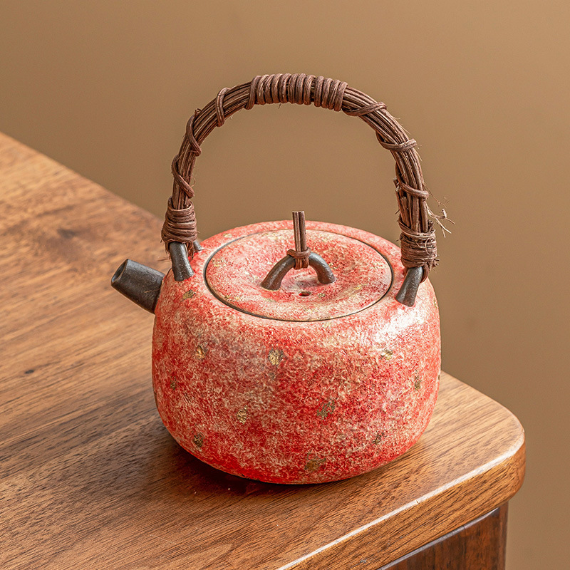 Ấm trà cao cấp tinh tế cao cấp không nóng bằng gốm sơn mỏ đá Ấm trà đơn lọc dụng cụ pha trà Kung Fu gia dụng