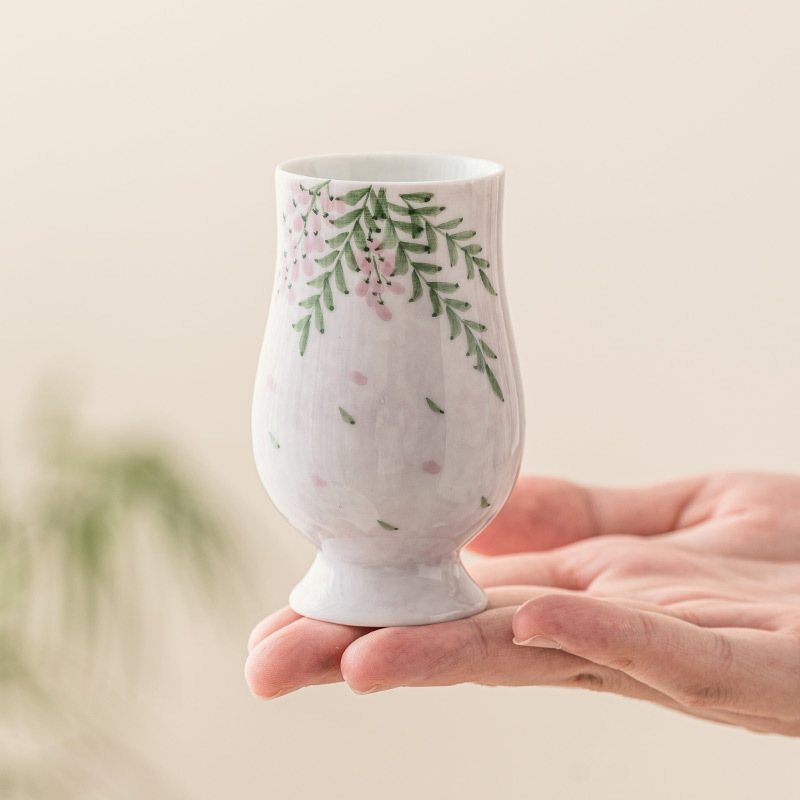 Tách trà chiết eo hoa tử đằng vẽ tay tách trà cốc chủ nhân giá trị cao cốc uống trà gốm sứ Trung Quốc