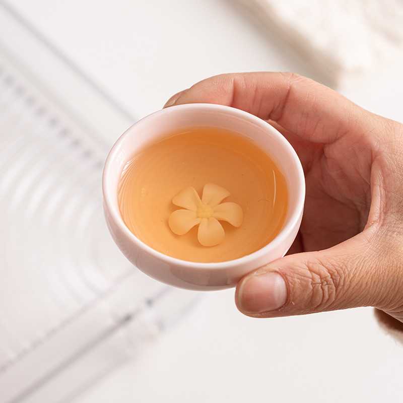 Cốc Trà Hoa nhào bột đào cốc trà thủ công cốc chủ nhân Bộ pha trà cao cấp Nữ Đơn cốc trà nhỏ Kung Fu gốm sứ