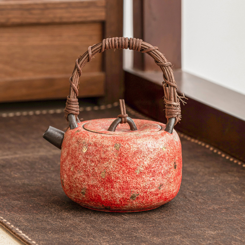 Ấm trà cao cấp tinh tế cao cấp không nóng bằng gốm sơn mỏ đá Ấm trà đơn lọc dụng cụ pha trà Kung Fu gia dụng