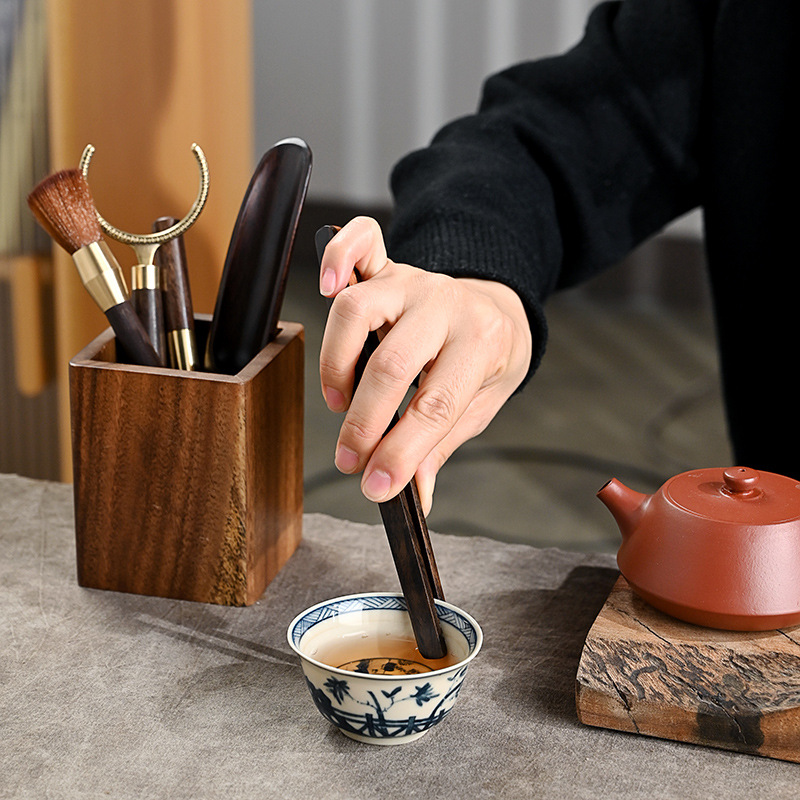 Bán buôn trà đạo bằng Gỗ Óc Chó sáu quý ông Kung Fu Bộ đồ trà Phụ Kiện Dụng cụ pha trà Daquan kẹp trà Bộ thìa trà