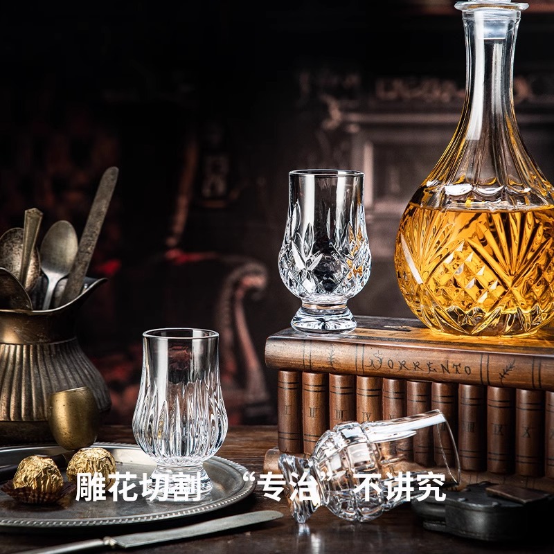 Ly rượu whisky thủy tinh pha lê Bộ ly cắt rượu Brandy cổ điển Gia dụng cao cấp