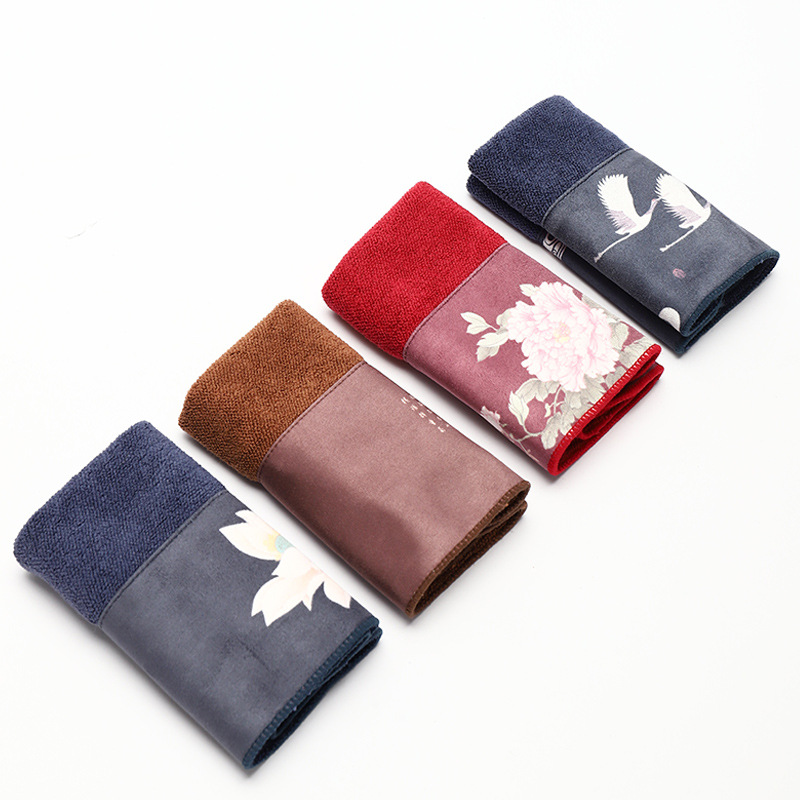 Khăn trà sơn màu cotton lanh Khăn trà đệm trà dày thấm nước bàn trà bàn trà khăn lau phụ kiện bàn trà Zen