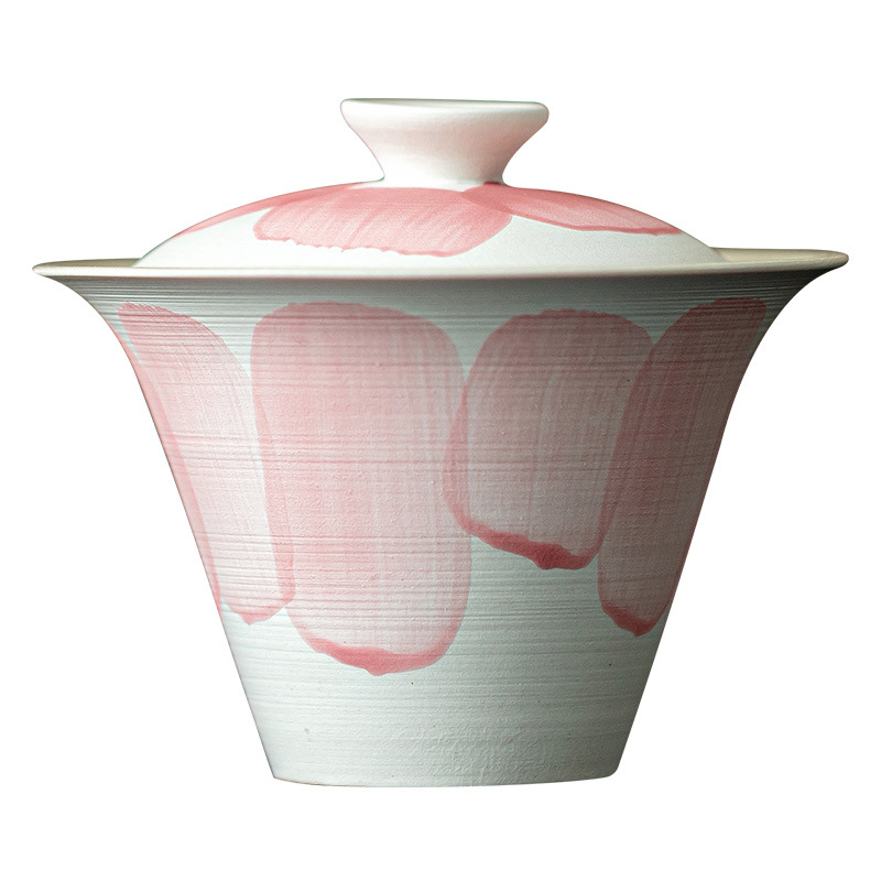 Bột phong cách Nhật Bản, nước trắng, bột, móng ngựa, bát có nắp thứ hai bằng gốm sứ, bát trà cỡ lớn, tách trà, trang nhã và thanh lịch